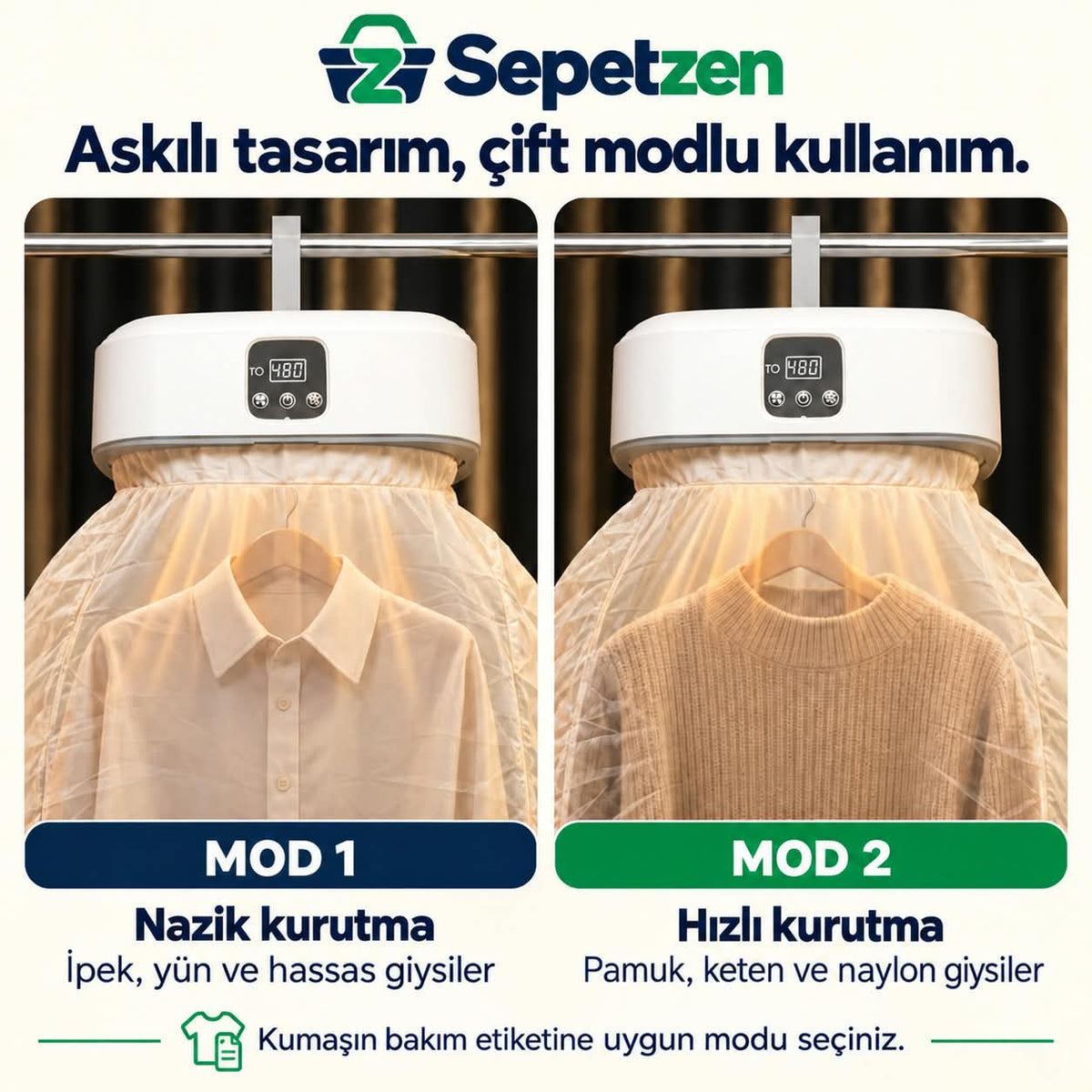 Giysinize uygun modu seçin