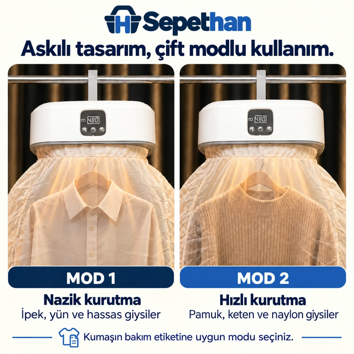 Giysinize uygun modu seçin